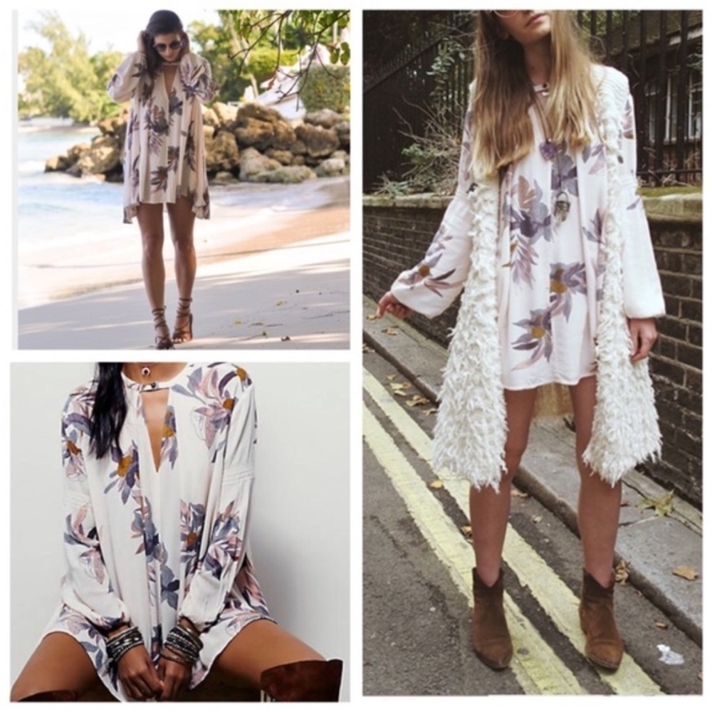 Free People floral mini dress size xsmall